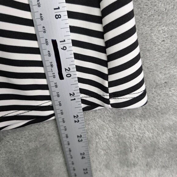 Womens Potter's Pot Black White Striped Pleated Skirt Polyester Stretch Size M - Picture 6 of 8